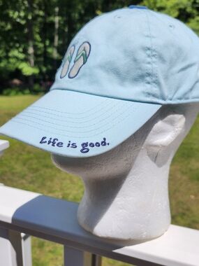 Life Is Good Light Blue Flip Flop Baseball Cap -  NEW